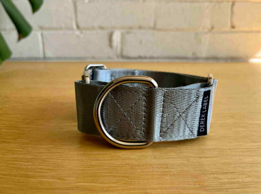 Grey Martingale dog collar