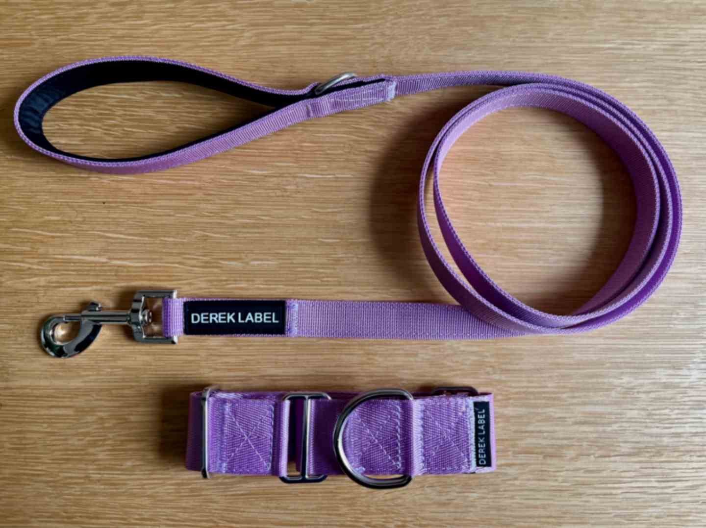 Purple Martingale dog collar and matching leash